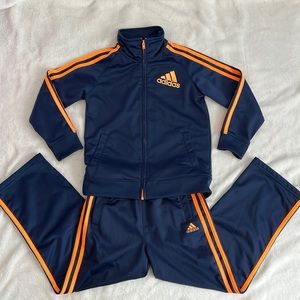 Adidas Track Suit Size 6 Navy/Orange EUC